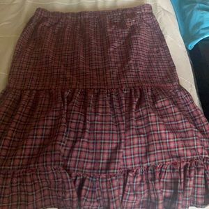 Vintage madras plaid skirt Red/Blue/Green no tag  large